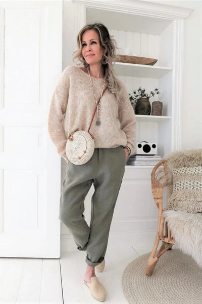 JOGGER Lin - Vert olive