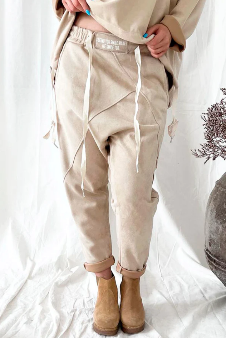 LIGHT SUEDE Joggers - Sable