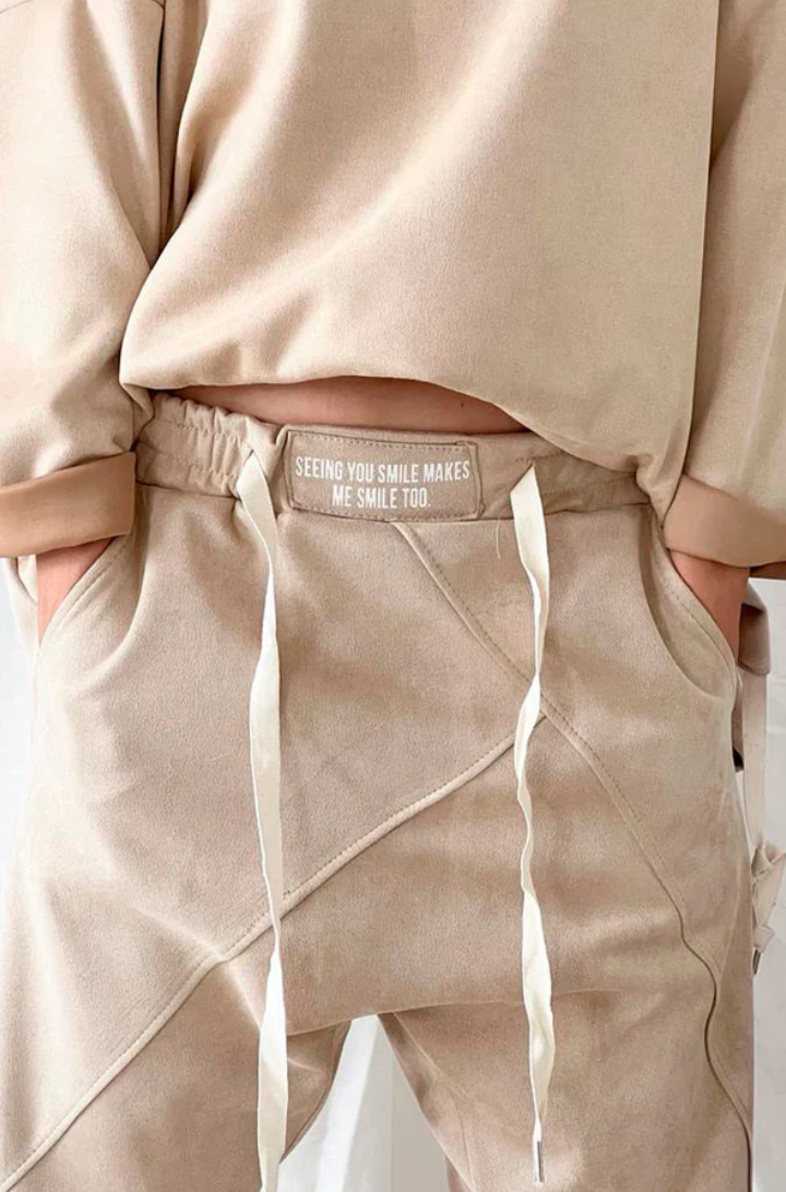 LIGHT SUEDE Joggers - Sable