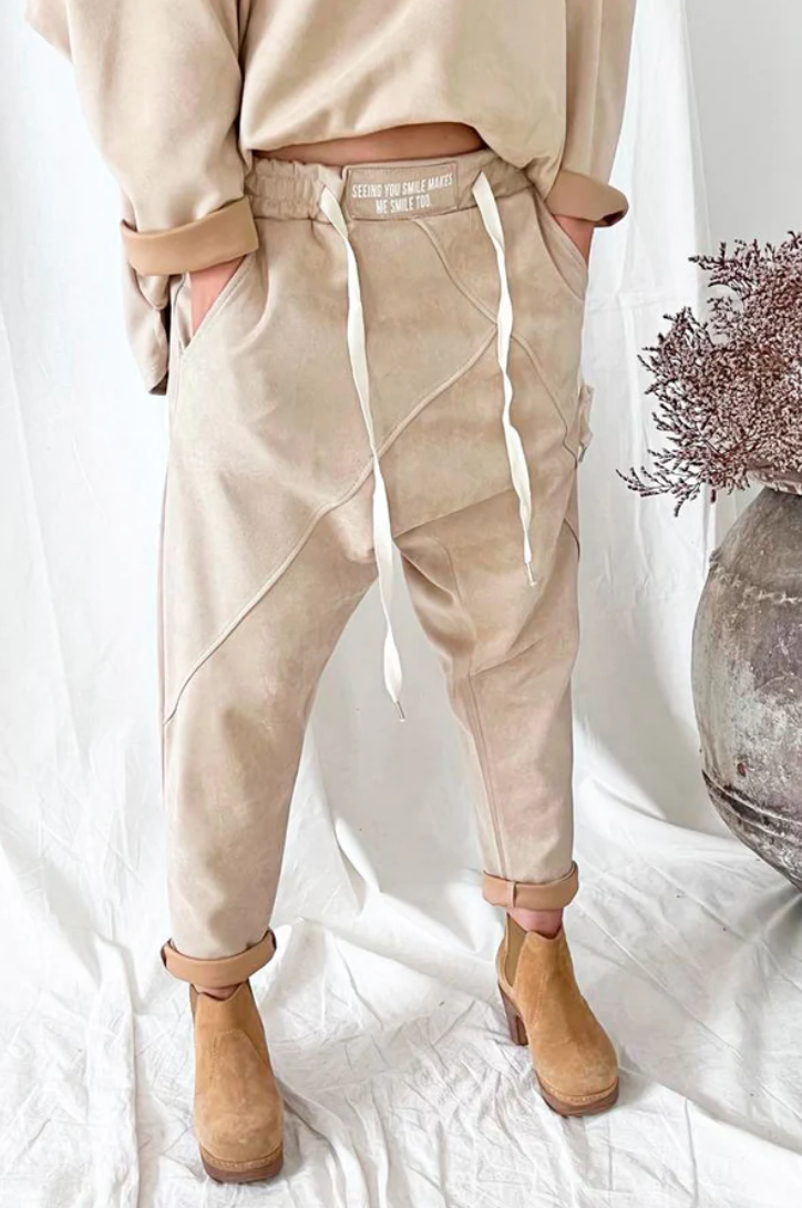LIGHT SUEDE Joggers - Sable