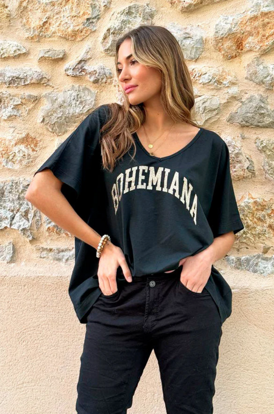 BOHEMIANA GLITTER T-shirt - Noir