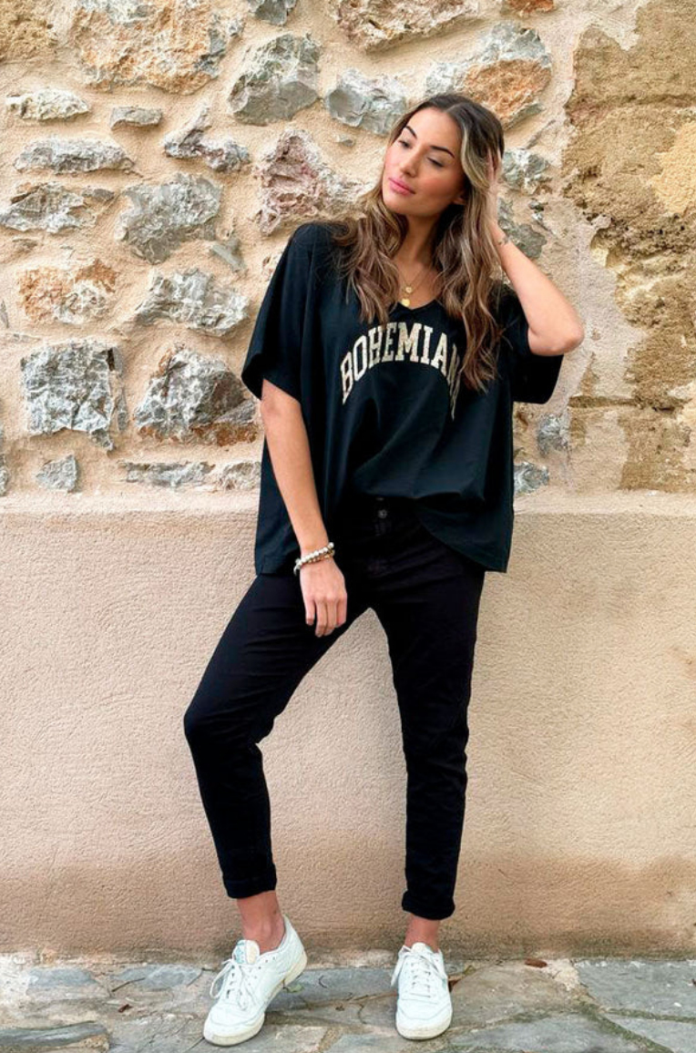 BOHEMIANA GLITTER T-shirt - Noir