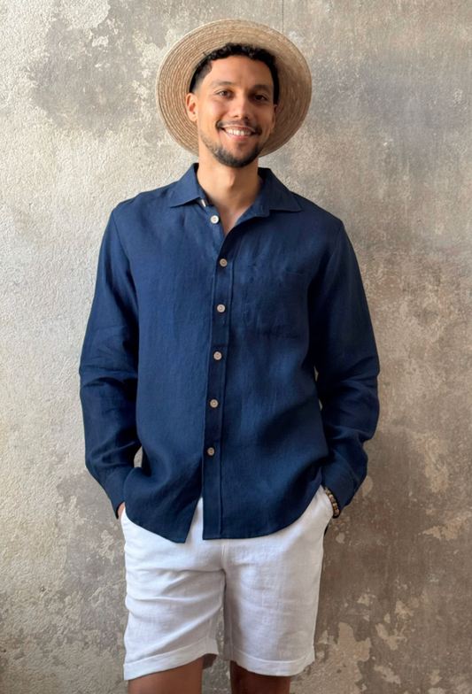 JOHN POCHES - Chemise - Navy