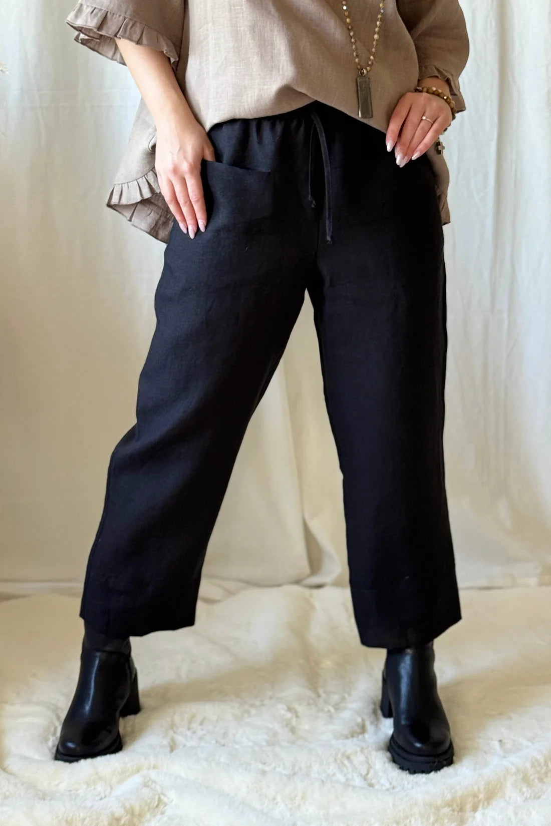 PANTALON CASUAL LIN -Navy