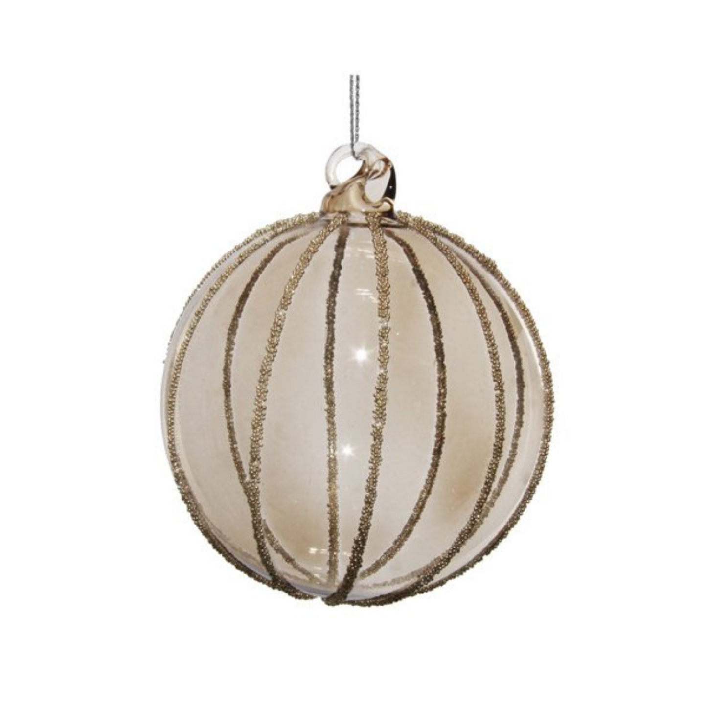 BOULE DE NOËL - Verre fumé/argent