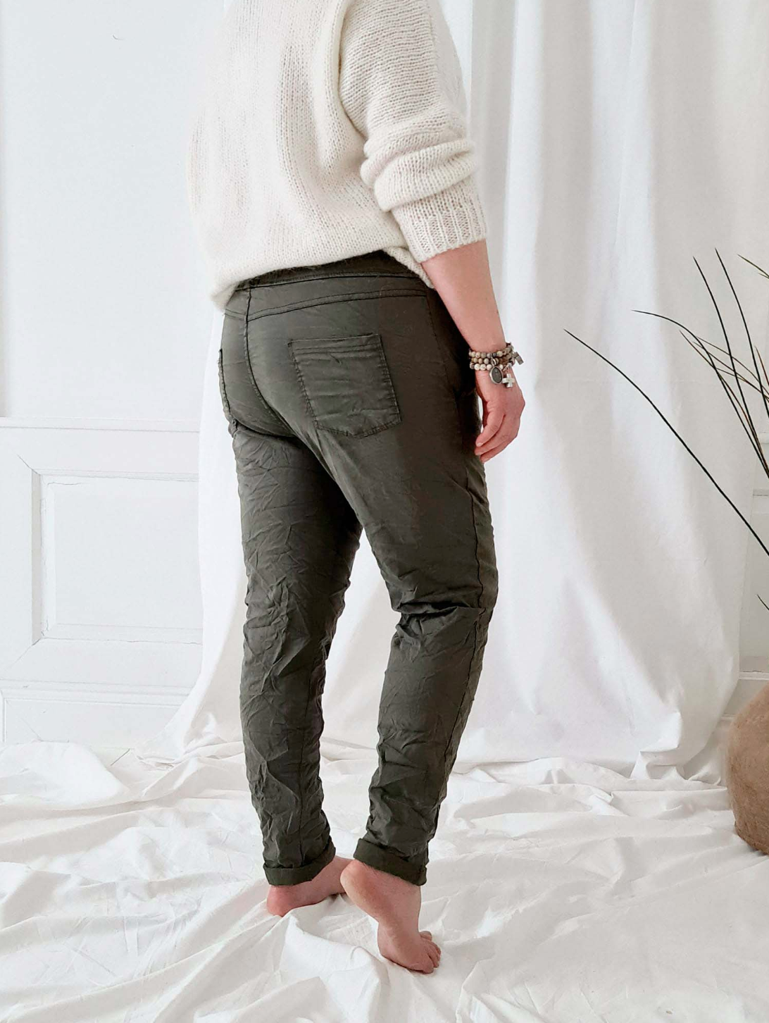 CASUAL TENCEL - Pantalon - Olive