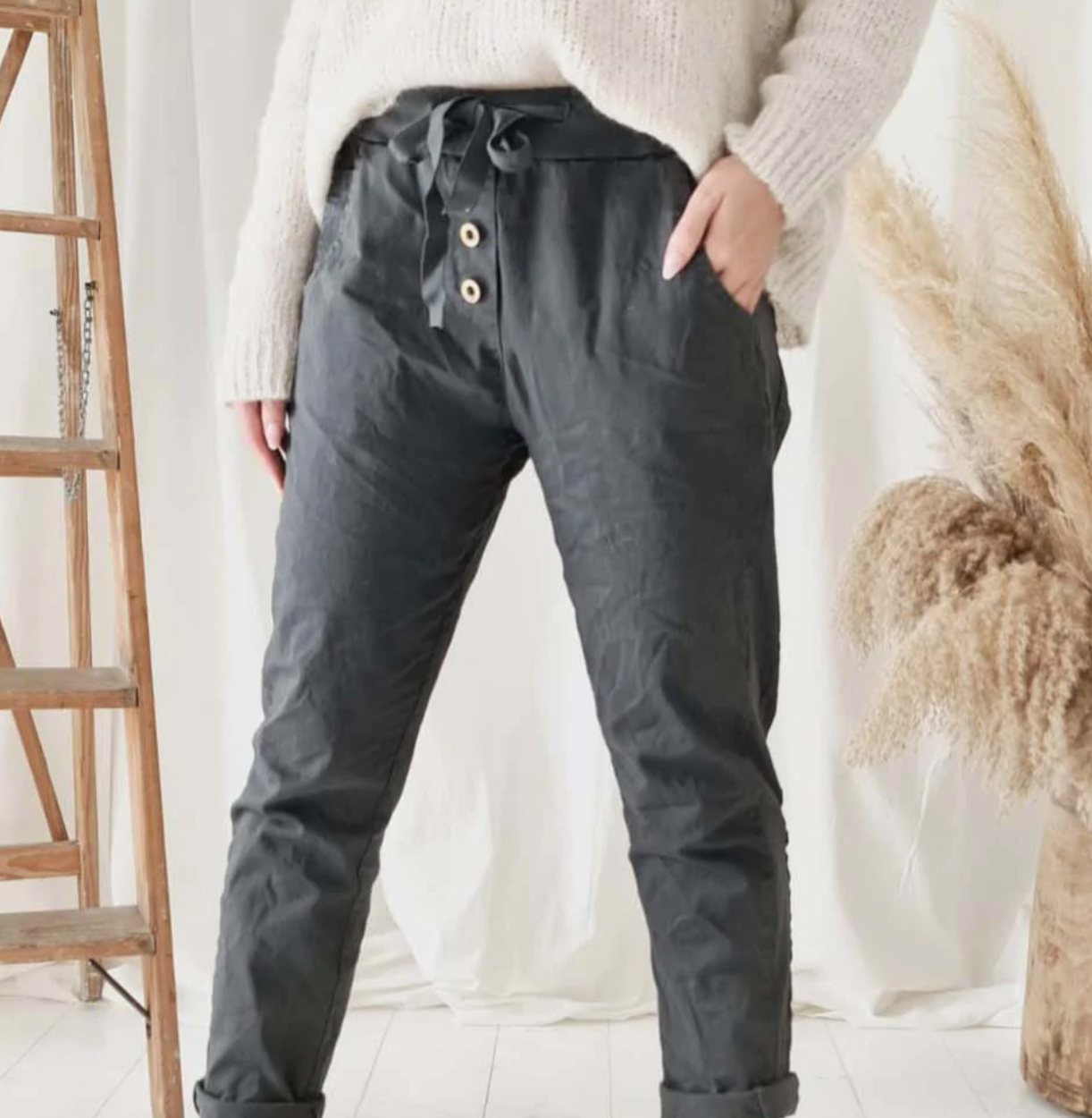 PERFECT JOGGERS BUTTON - Gris foncé