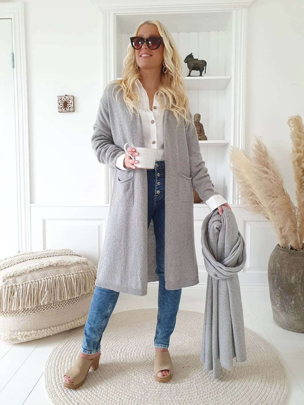 Cozy Cachemere Echarpe – Gris