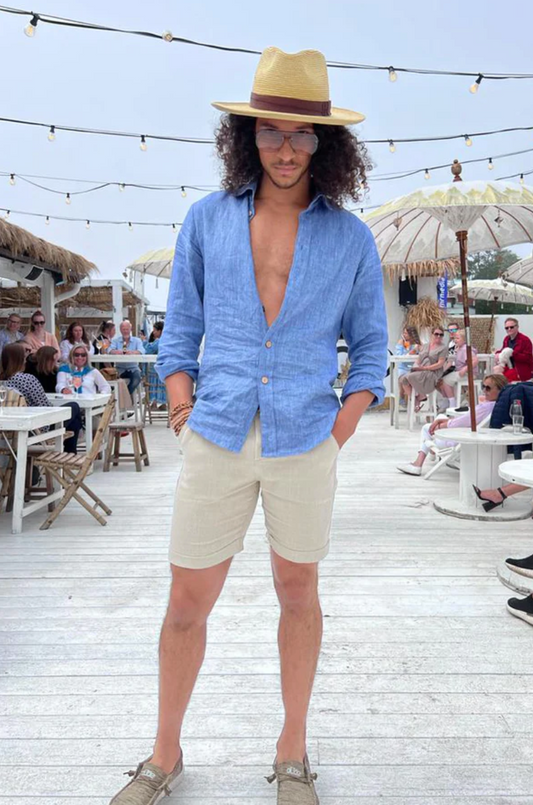 JOHN - Chemise - Bleu denim