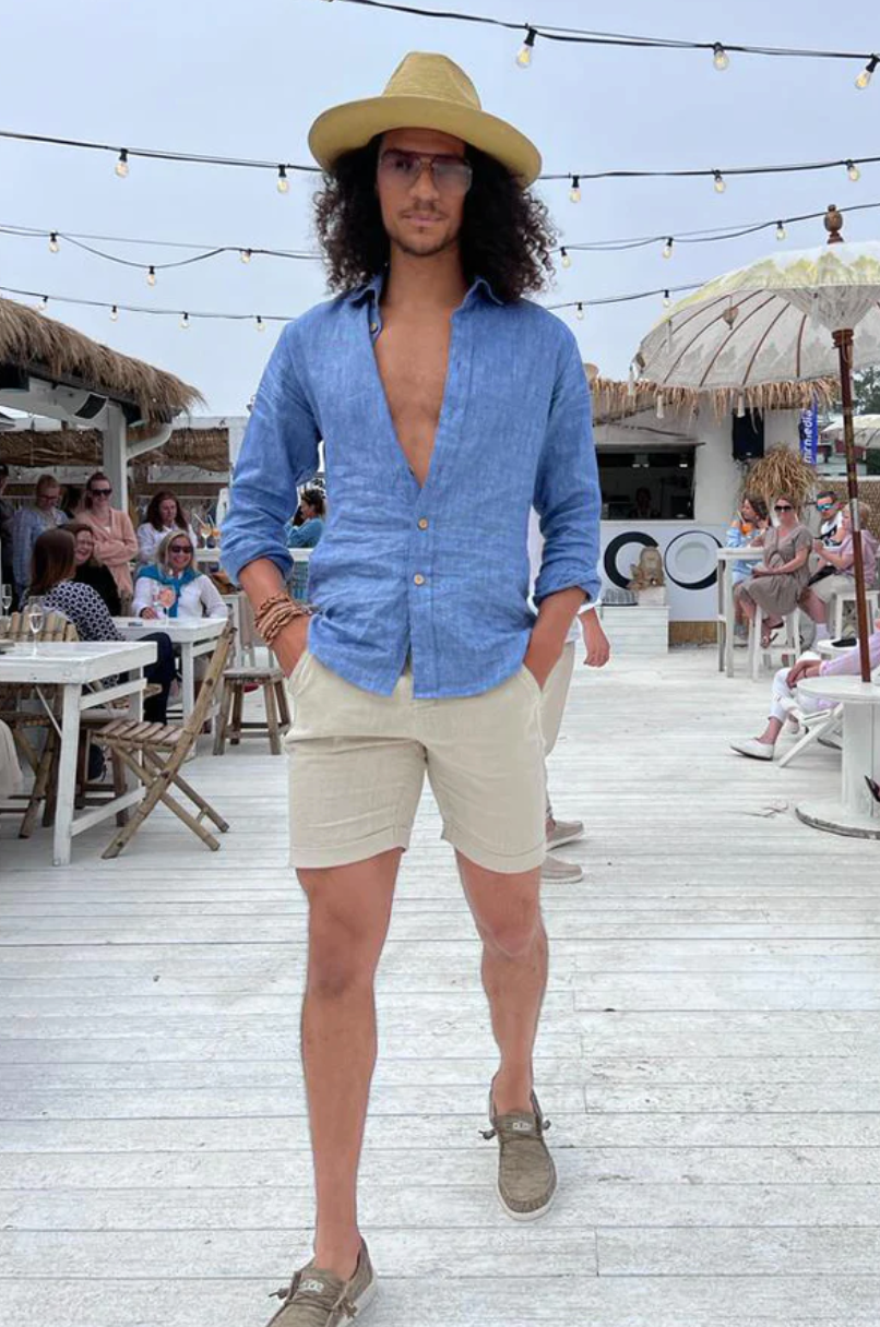 JOHN - Chemise - Bleu denim