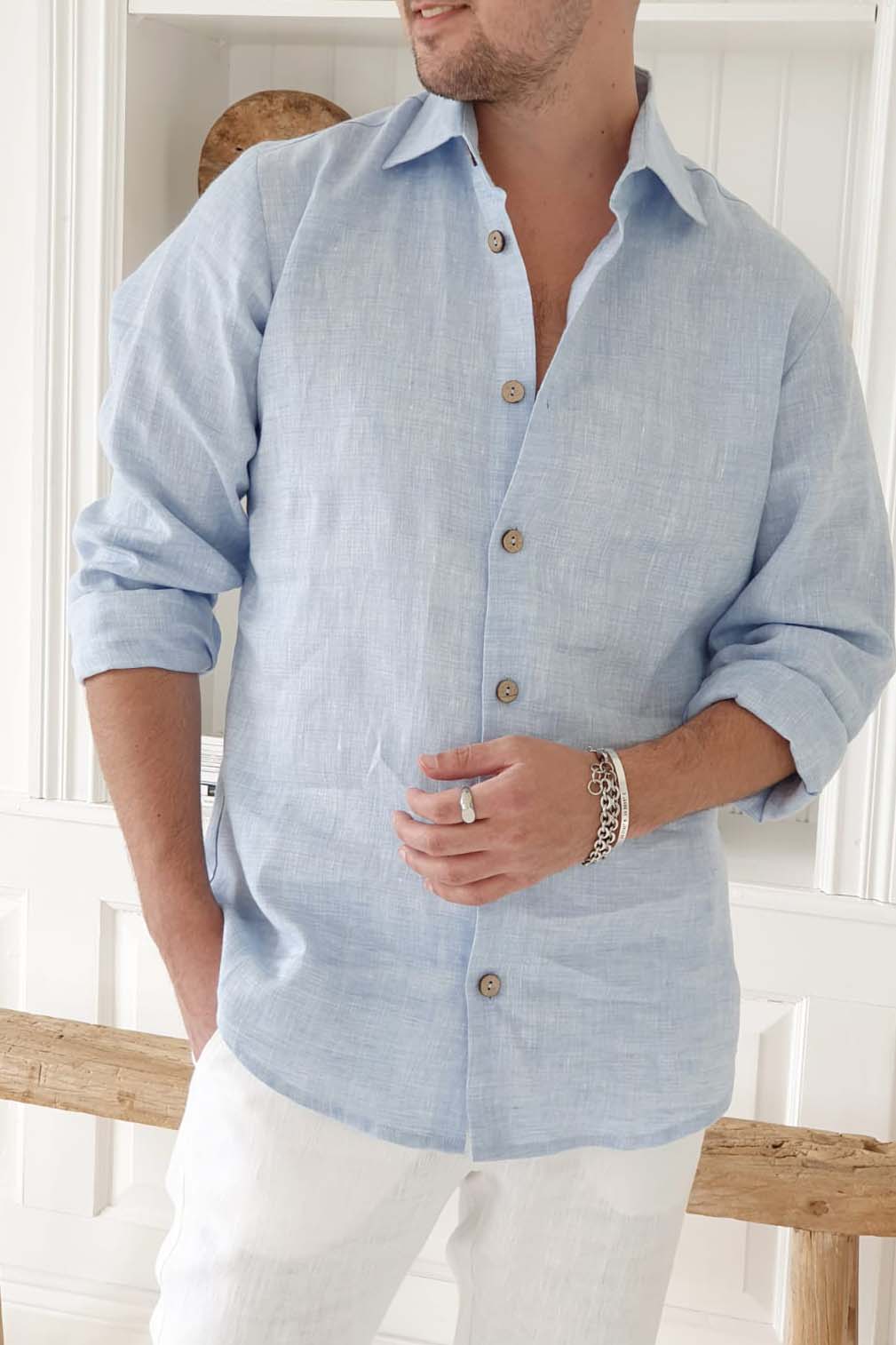 JOHN Chemise - Bleu Oxford