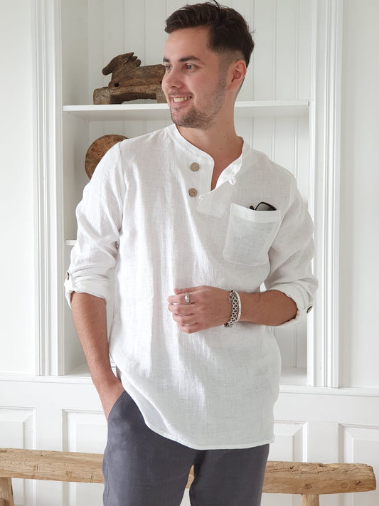 Bypias-chemise-homme-lin-blanc-Jones