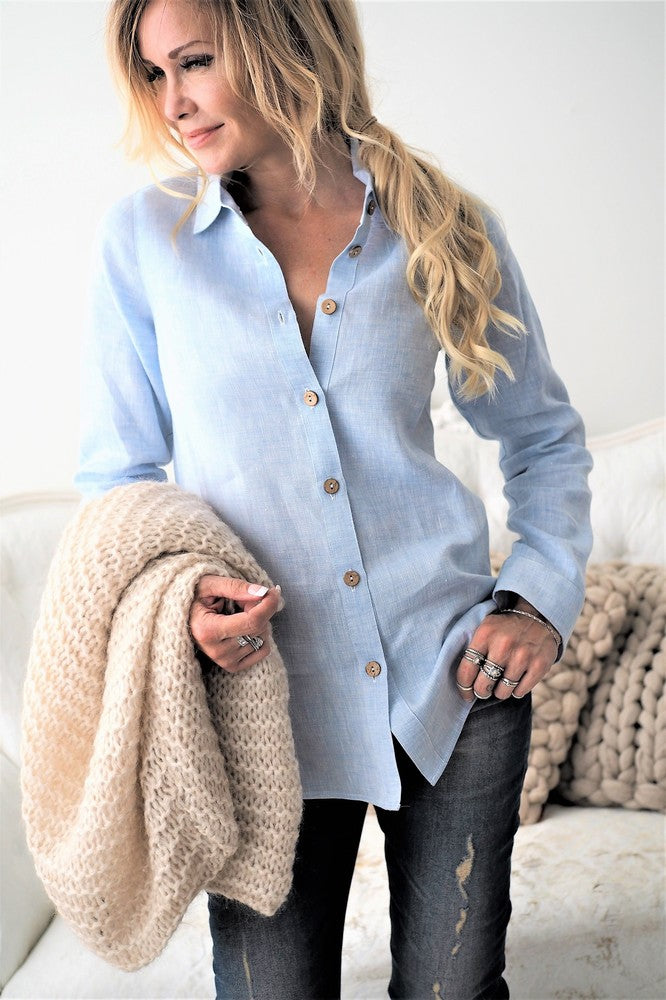 BOYFRIEND Chemise - Bleu Oxford