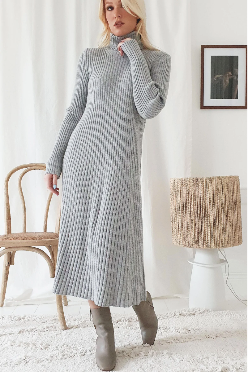 ALESSIA - Robe pull - Gris