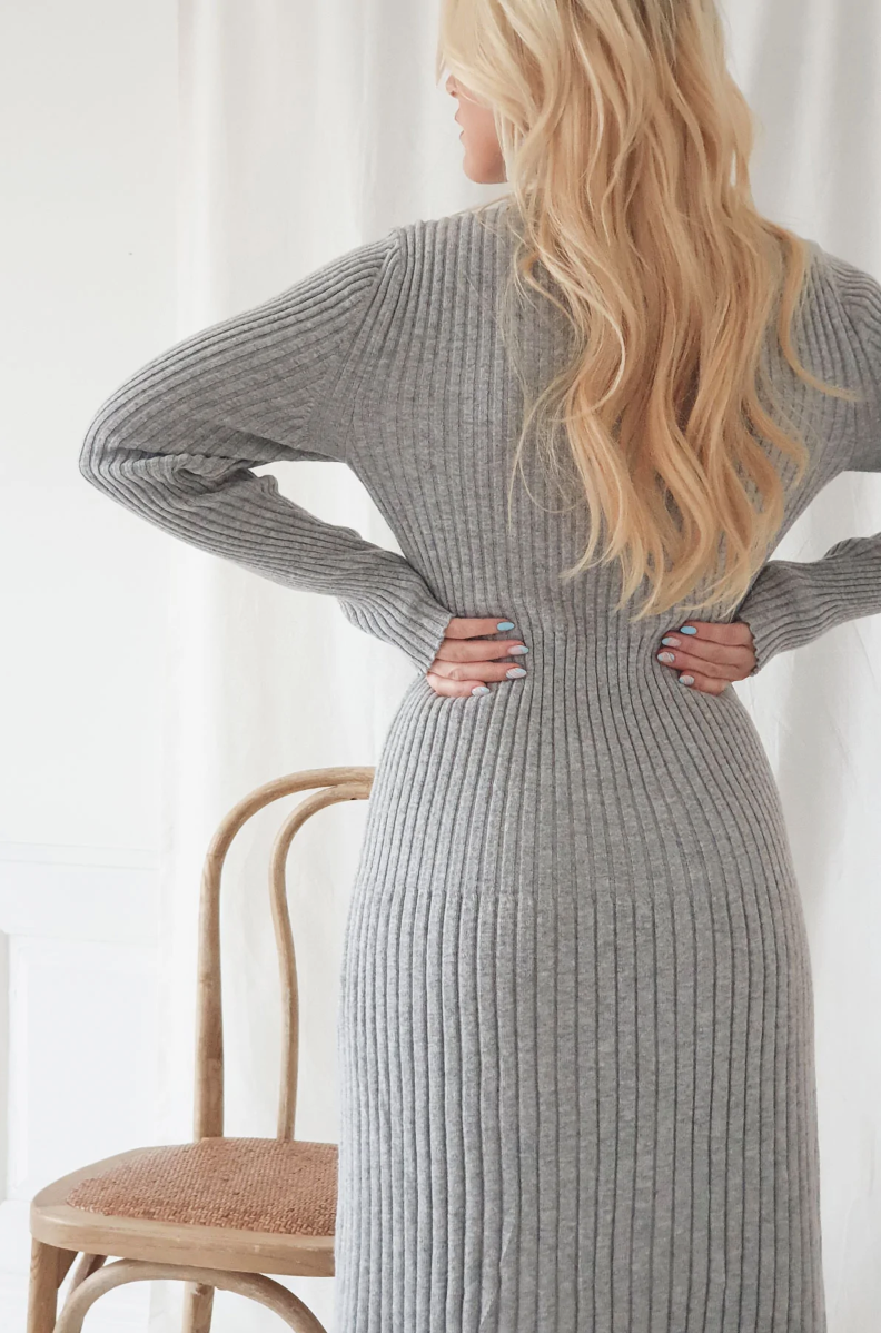 ALESSIA - Robe pull - Gris