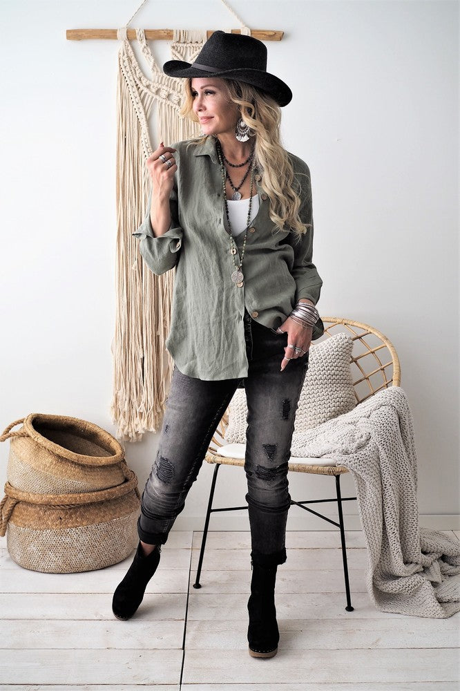 BOYFRIEND Chemise – Vert Camo