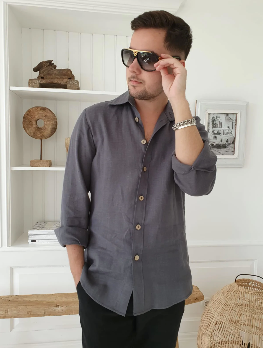 JOHN - Chemise - Graphite