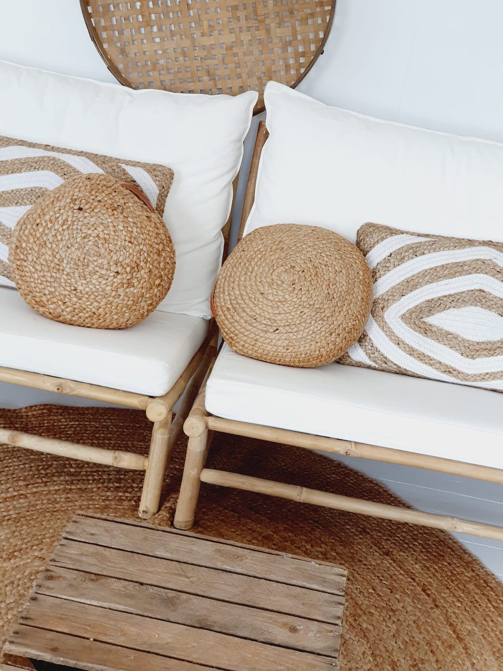 COUSSIN EN JUTE ROND
