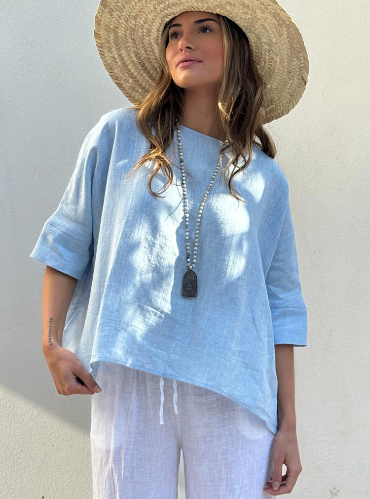 OVERSIZED T-SHIRT - Bleu oxford