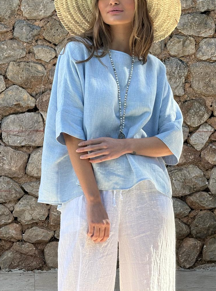 OVERSIZED T-SHIRT - Bleu oxford