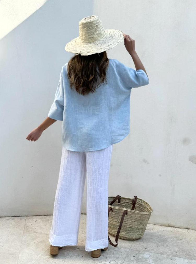 OVERSIZED T-SHIRT - Bleu oxford