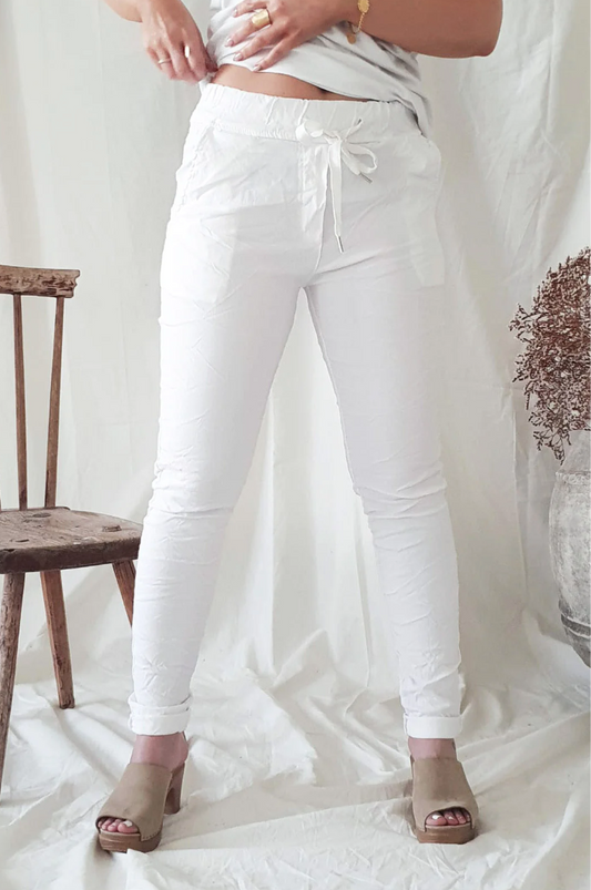 STRETCH JOGGER Pantalon - Blanc