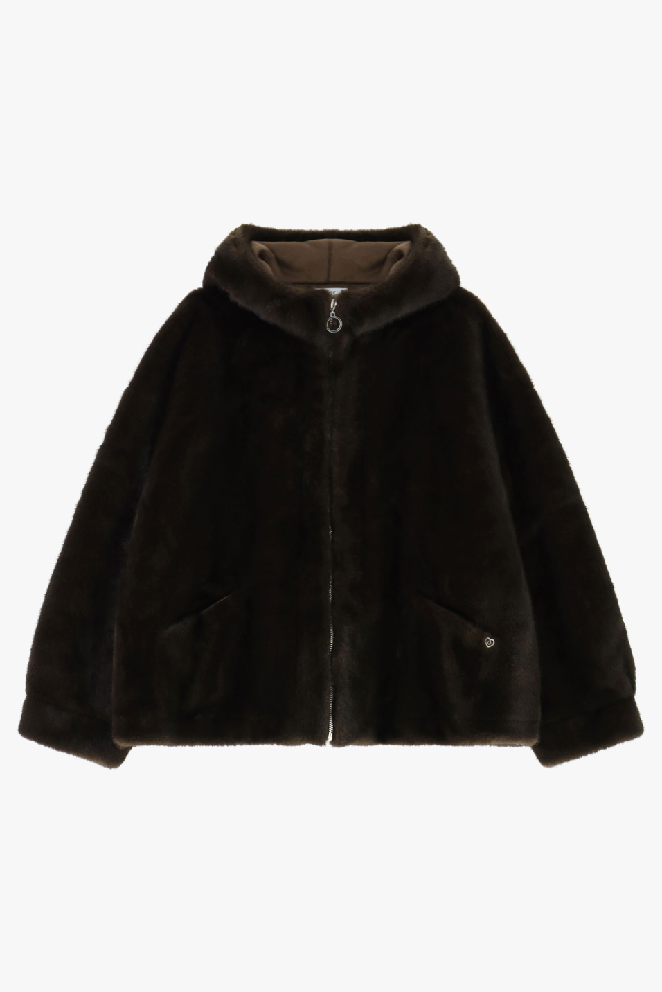 Manteau-marron-fausse_fourrure_zippé-capuche