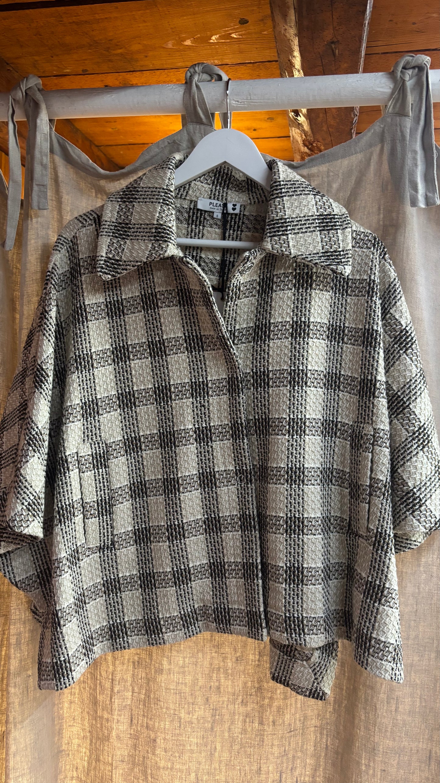 BLOUSON ELSA - Beige/Noir
