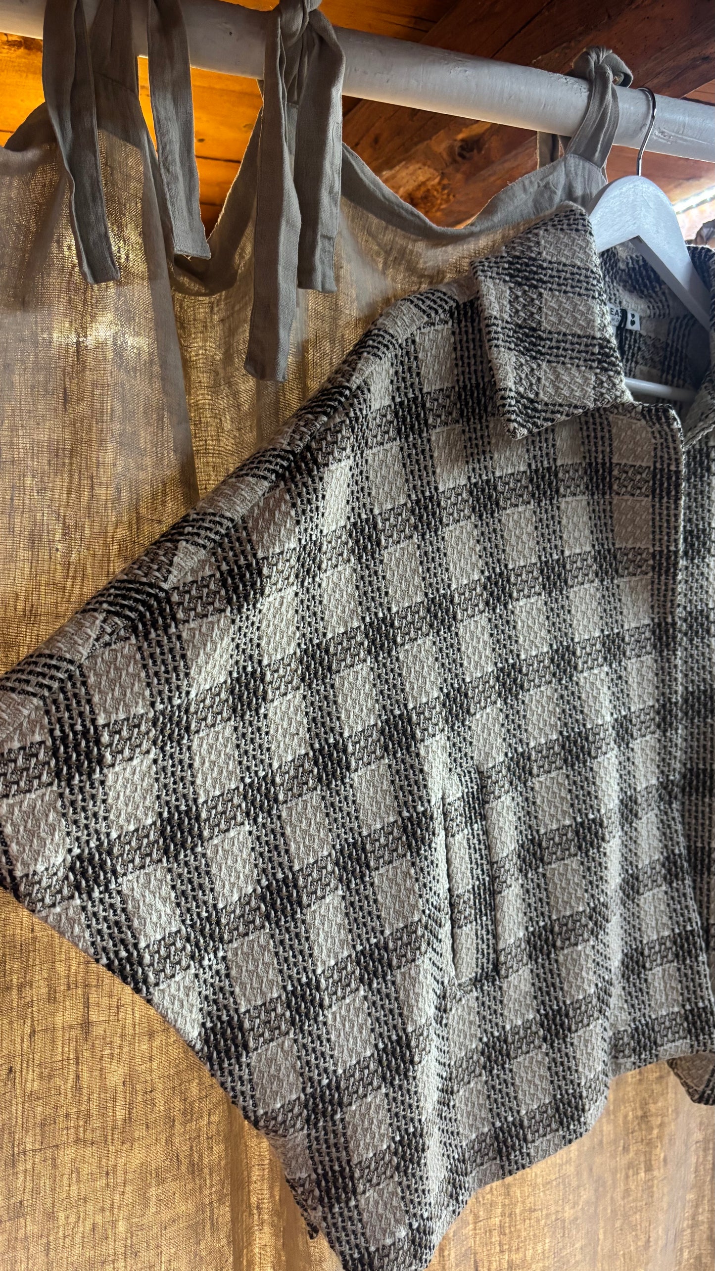 BLOUSON ELSA - Beige/Noir
