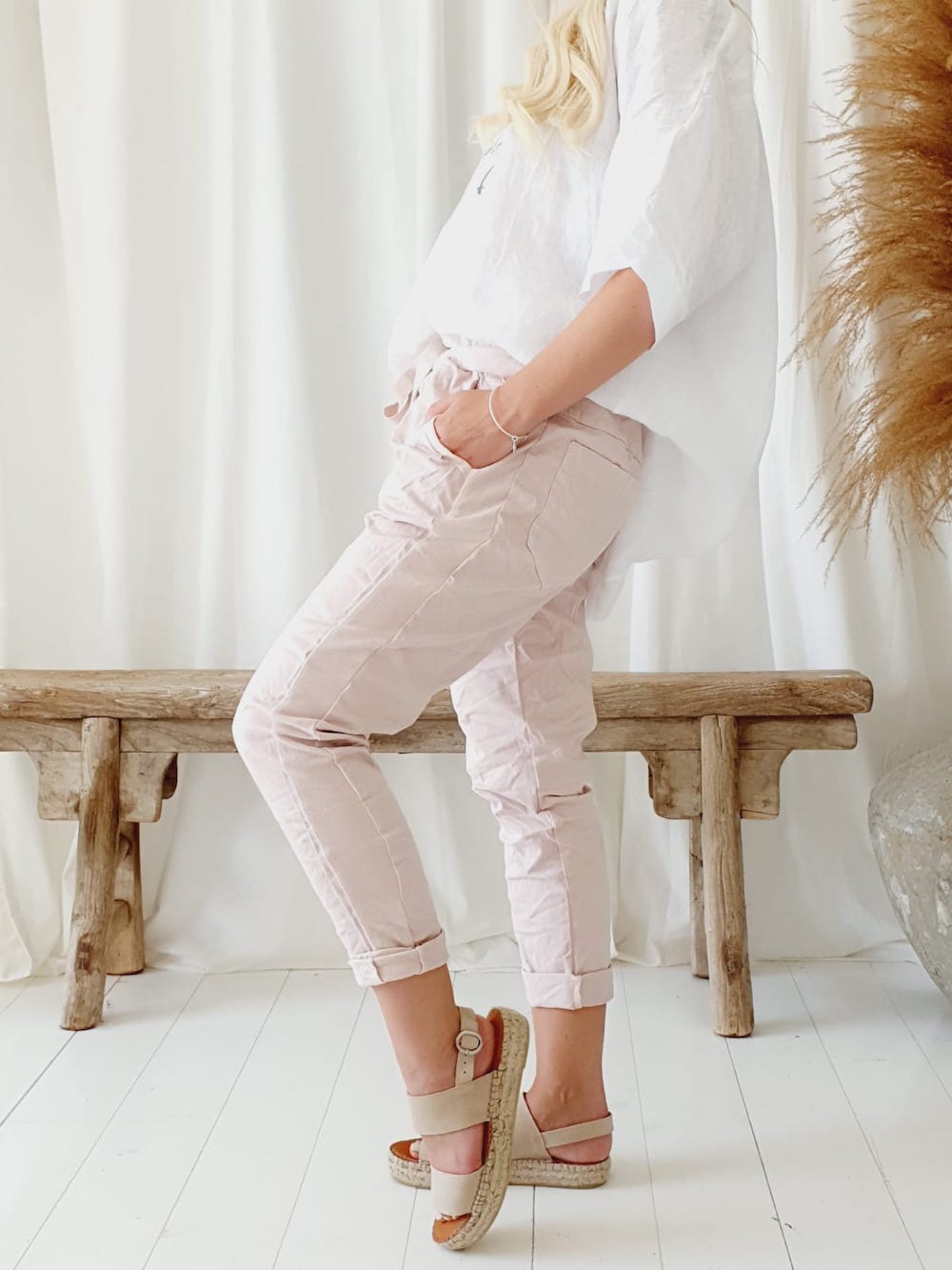 PERFECT JOGGERS BUTTON - Rose